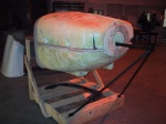 Foam plug mounted on a spit